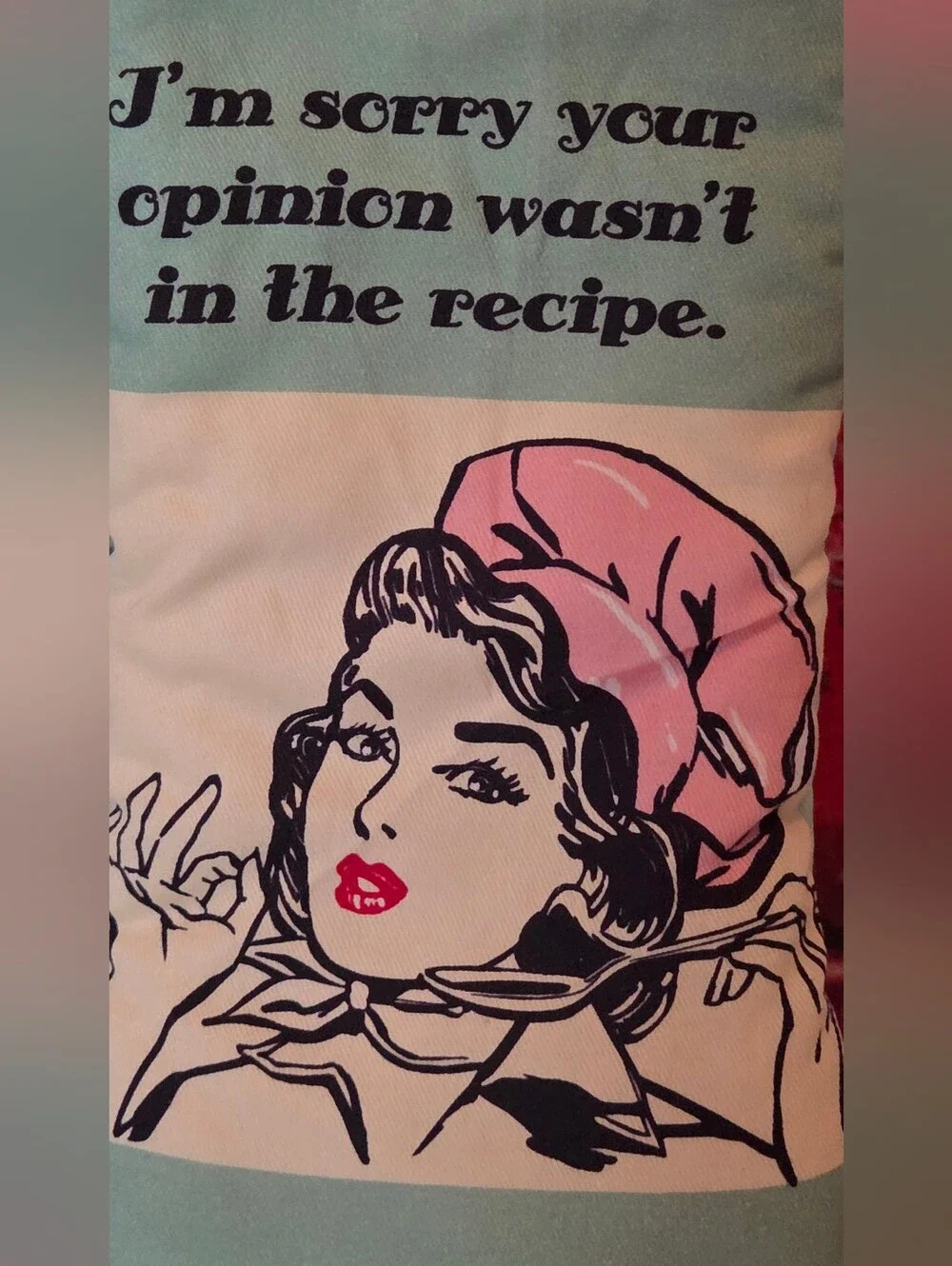 Daisys Boutique Mint Green & Pink Retro Recipe Quote Oven Mitt
